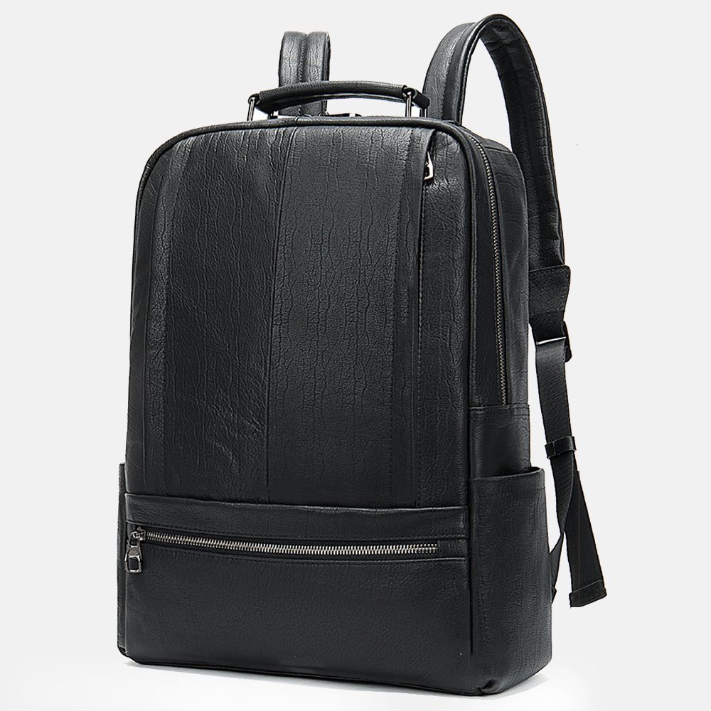 Kamopa Black Genuine Leather Business Backpack For Work – Kamopa